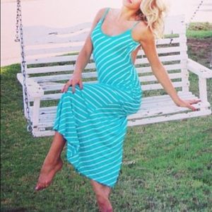 Blue and White Striped Maxi